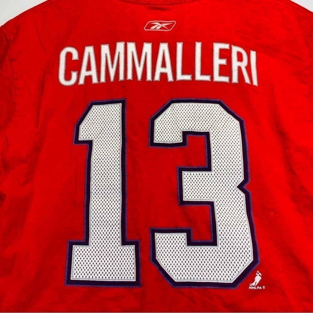Canadien NHL hockey t shirt red reebok Cammalleri #13 medium reebok nhlpa logo - Picture 8 of 8